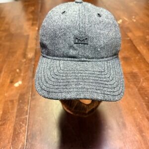 Melin Skunked Hat Mens OSFM Grey Tweed Leather Strapback California Luxury Cap